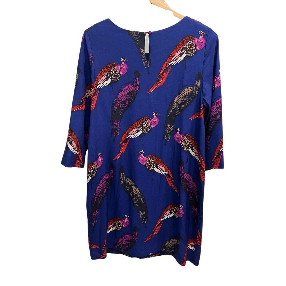 Boden Eliza Peacock Tunic Dress Blue Women's Sz 12L Classic Sheath Mod Colorful - Picture 4 of 4